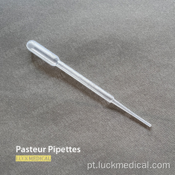 Pipetas de pasteur de plástico descartáveis